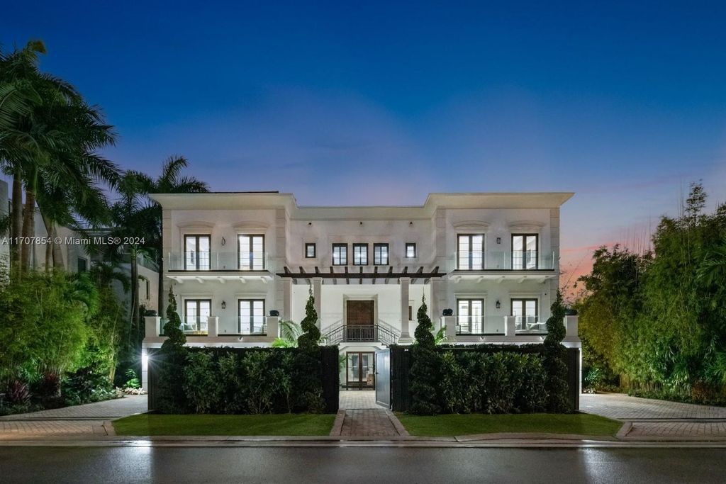 $24.5 Million Luxurious Waterfront Estate in Miami Beach with Rooftop Terrace, and Stunning Miami Skyline Views