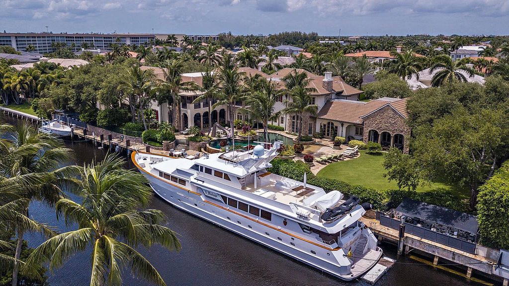 $32 Million Majestic Waterfront Estate with Yacht Dock in Boca Raton's Exclusive Royal Palm Yacht Club