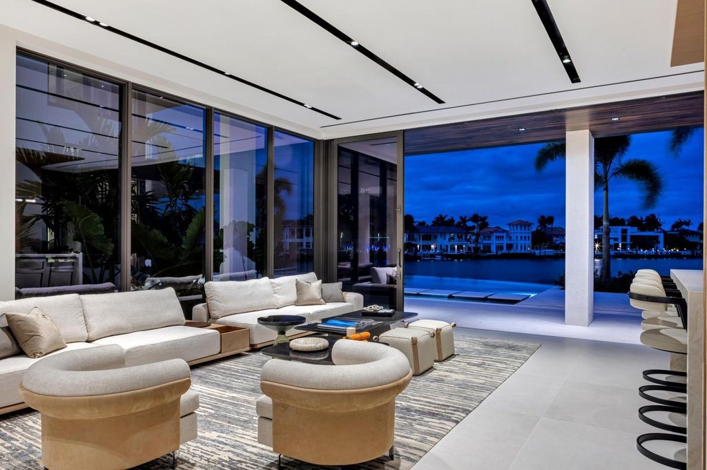 $34.8 Million Orchid Point Waterfront Estate with Yacht Dockage and Stunning Modern Design in Boca Raton