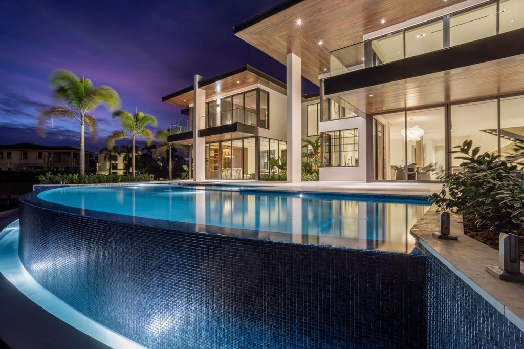 $34.8 Million Orchid Point Waterfront Estate with Yacht Dockage and Stunning Modern Design in Boca Raton