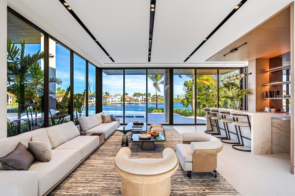 $34.8 Million Orchid Point Waterfront Estate with Yacht Dockage and Stunning Modern Design in Boca Raton