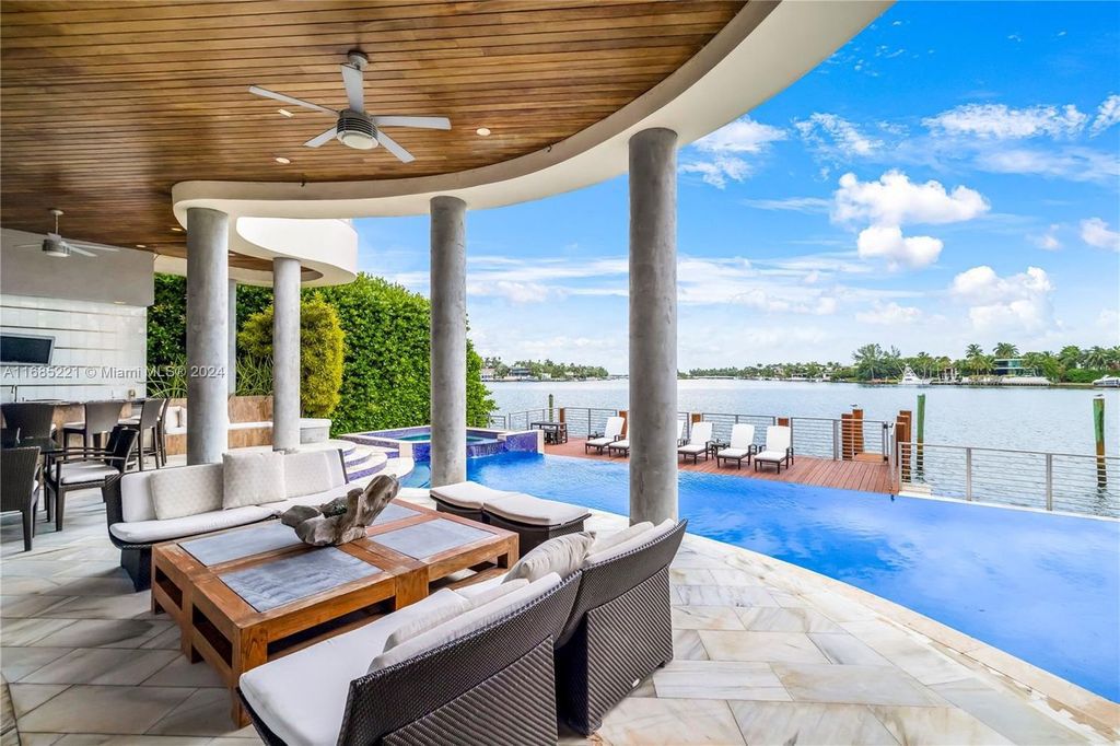 $35 Million Waterfront Estate with 80-Foot Dock and Rooftop Terrace on Exclusive Hibiscus Island, Miami Beach