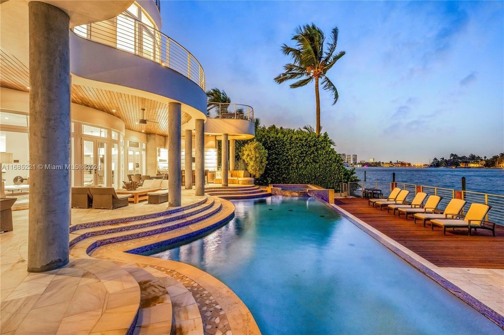 $35 Million Waterfront Estate with 80-Foot Dock and Rooftop Terrace on Exclusive Hibiscus Island, Miami Beach