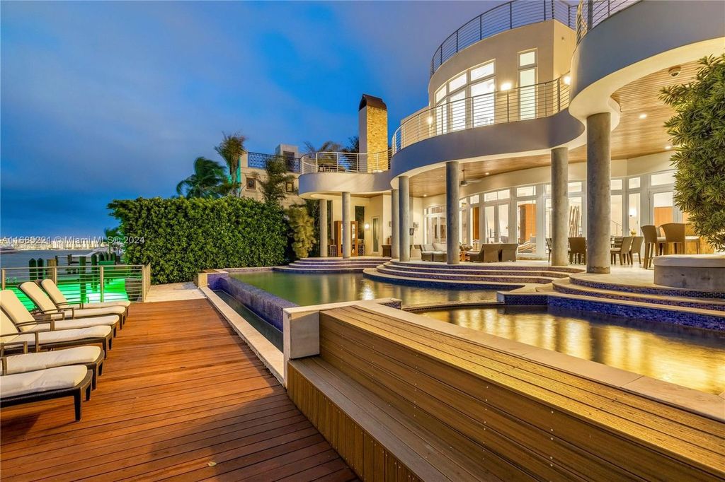 $35 Million Waterfront Estate with 80-Foot Dock and Rooftop Terrace on Exclusive Hibiscus Island, Miami Beach