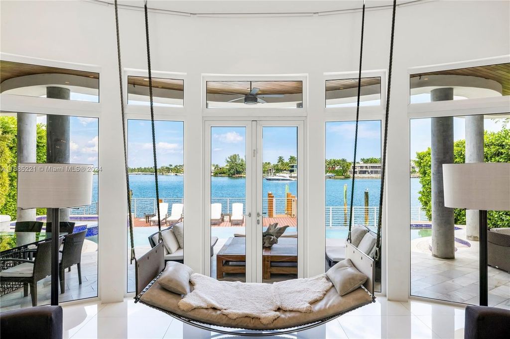 $35 Million Waterfront Estate with 80-Foot Dock and Rooftop Terrace on Exclusive Hibiscus Island, Miami Beach