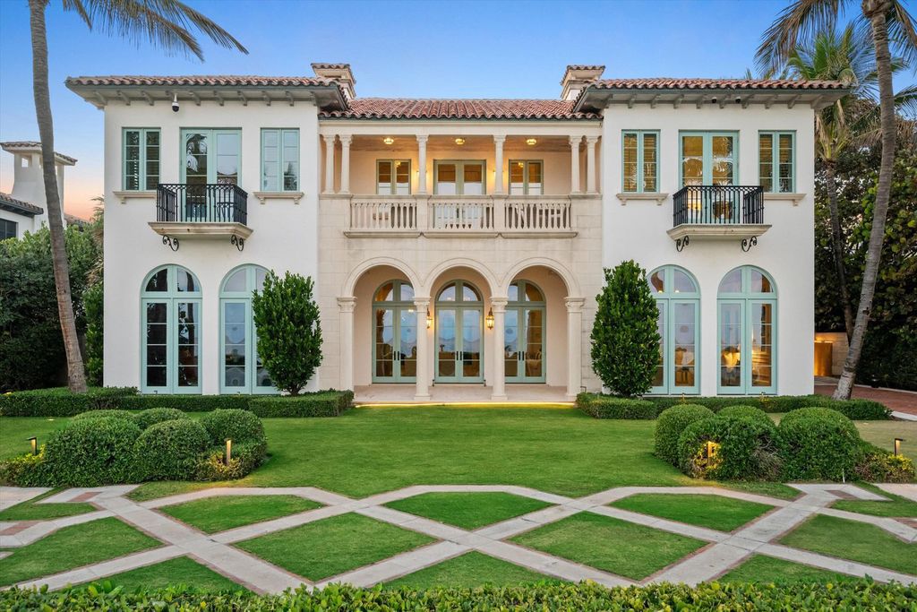 $60 Million Mediterranean Oceanfront Estate with 100 Feet of Private Beachfront in Palm Beach