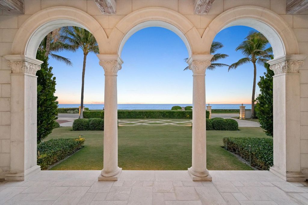 $60 Million Mediterranean Oceanfront Estate with 100 Feet of Private Beachfront in Palm Beach