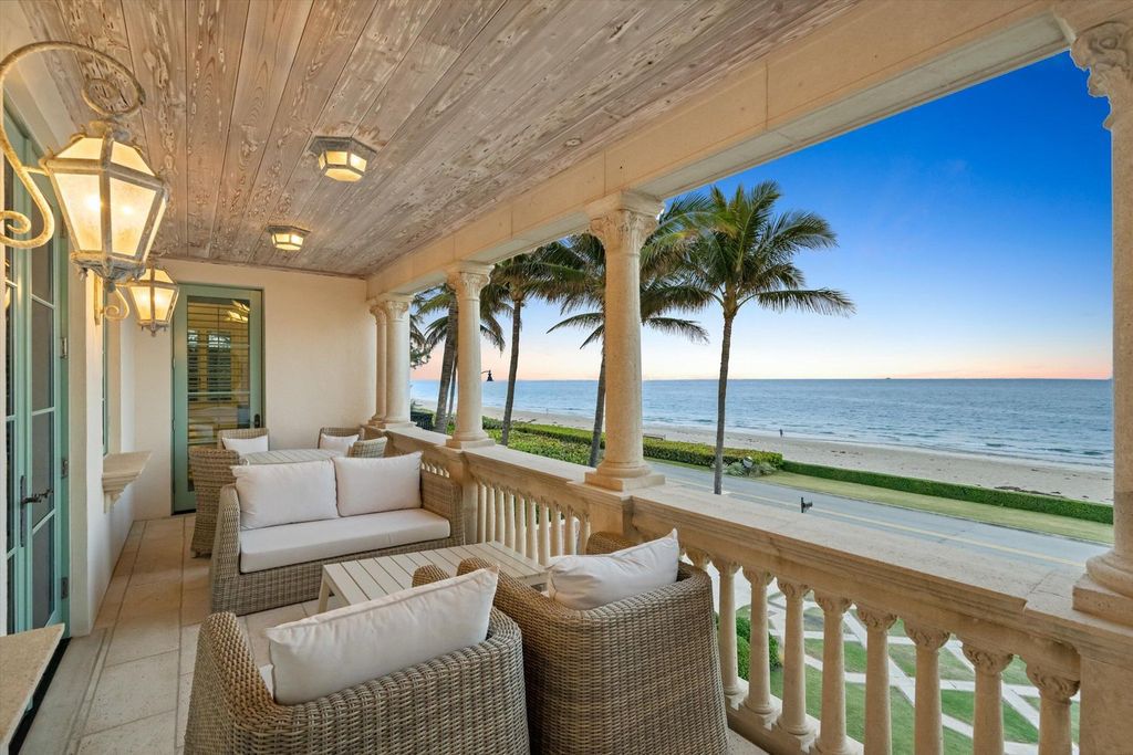 $60 Million Mediterranean Oceanfront Estate with 100 Feet of Private Beachfront in Palm Beach