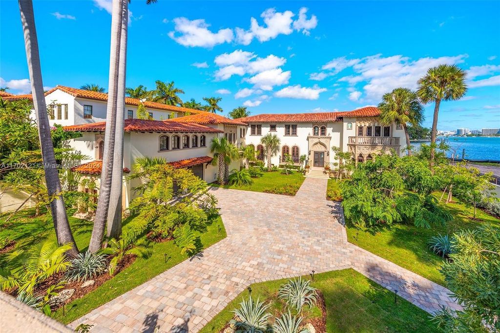 Exquisite Mediterranean Waterfront Estate on Palm Island Featuring Modern Luxury and Timeless Elegance Listed at $38.5 Million