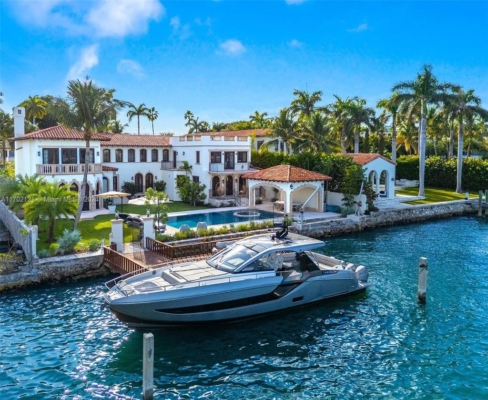 Exquisite Mediterranean Waterfront Estate on Palm Island Featuring Modern Luxury and Timeless Elegance Listed at $38.5 Million