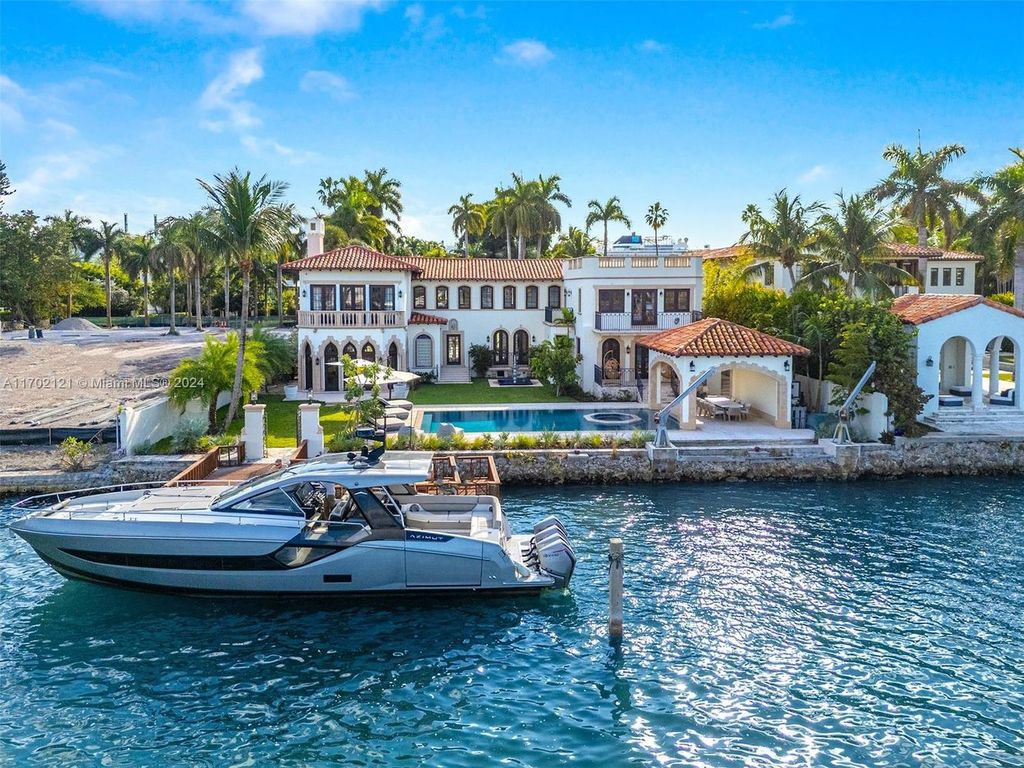 Exquisite Mediterranean Waterfront Estate on Palm Island Featuring Modern Luxury and Timeless Elegance Listed at $38.5 Million