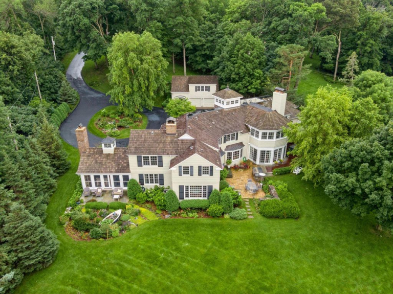 Elegant 1942 Colonial: $10.5M Home on 2 Acres with Unforgettable Wayzata Bay Views