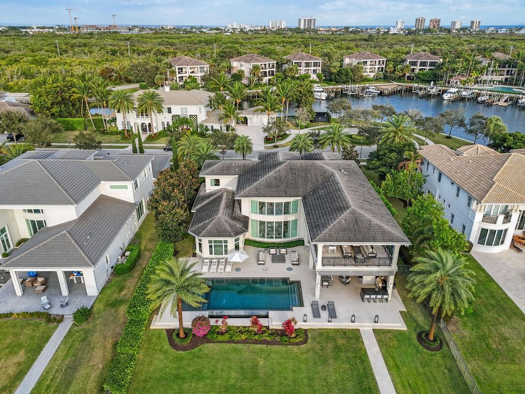 This 5-bed, 7-bath estate in Frenchman’s Harbor offers 100 feet of Intracoastal frontage, a 45-foot dock with a 24,000 lb lift, and space for a 70-foot yacht.