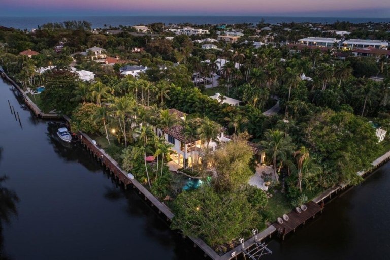 Extraordinary Waterfront Estate with 446′ Intracoastal Frontage, Resort-Style Pool and Two Docks in Gulf Stream Listed at $17.9 Million