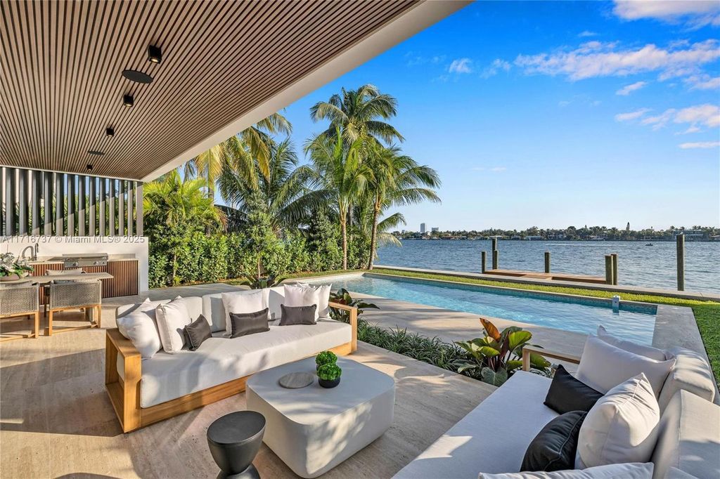 Luxurious $9.5 Million Waterfront Estate with Bay Views, Pool, and Ocean Access in Miami Beach