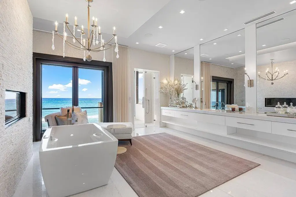 Expansive Balinese-inspired mansion at 1370 S Ocean Boulevard, Manalapan, offering world-class resort-style living and direct Intracoastal access.