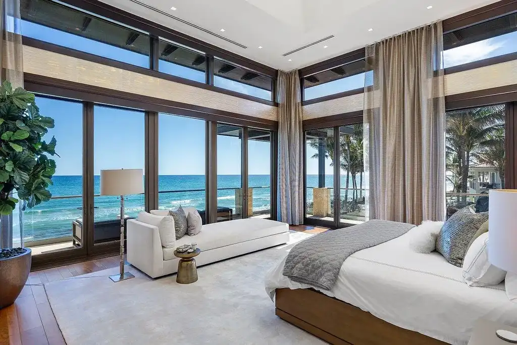 Expansive Balinese-inspired mansion at 1370 S Ocean Boulevard, Manalapan, offering world-class resort-style living and direct Intracoastal access.