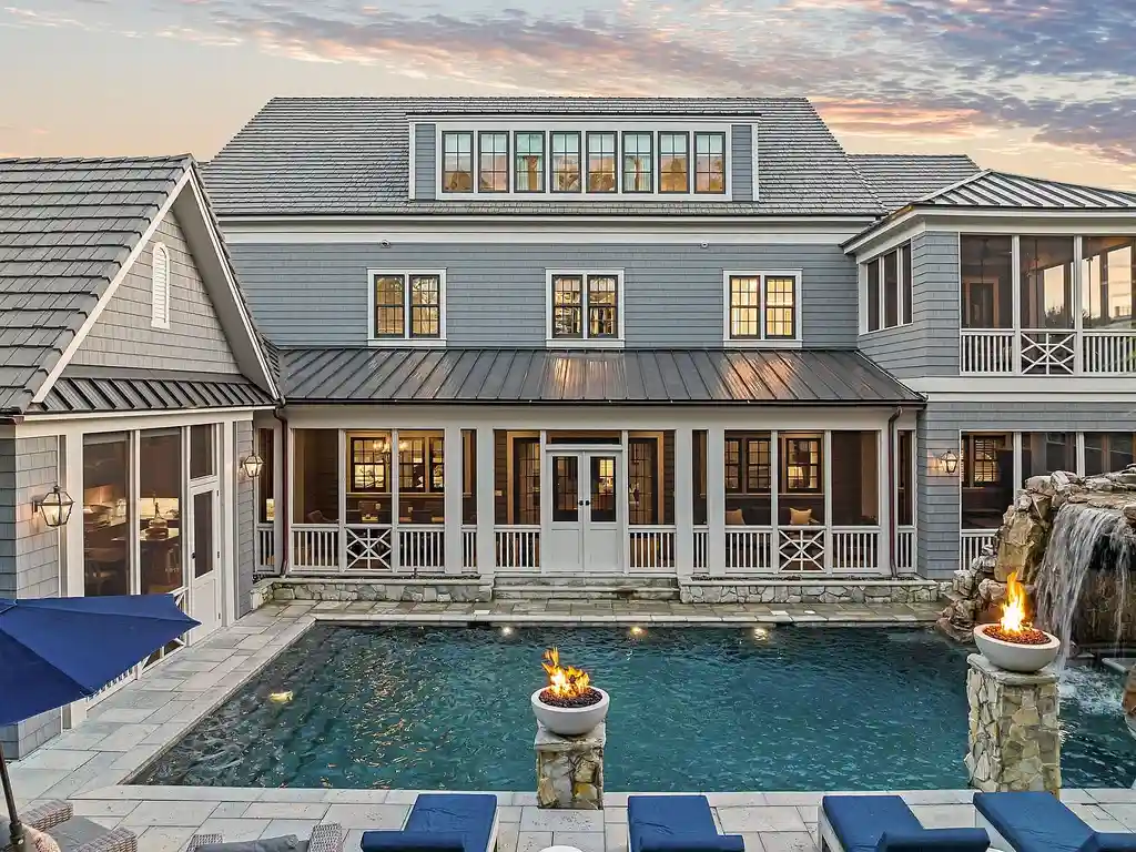 Luxurious Southern-style home at 179 Brenda Ln, Inlet Beach featuring a resort-style pool, outdoor kitchen, and Gulf views. A premium Inlet Beach Home for sale.