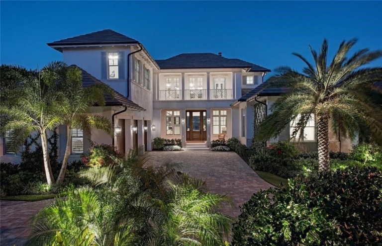 $31.8 Million Naples Port Royal Waterfront Estate with Private Beach Access and Breathtaking Bay Views