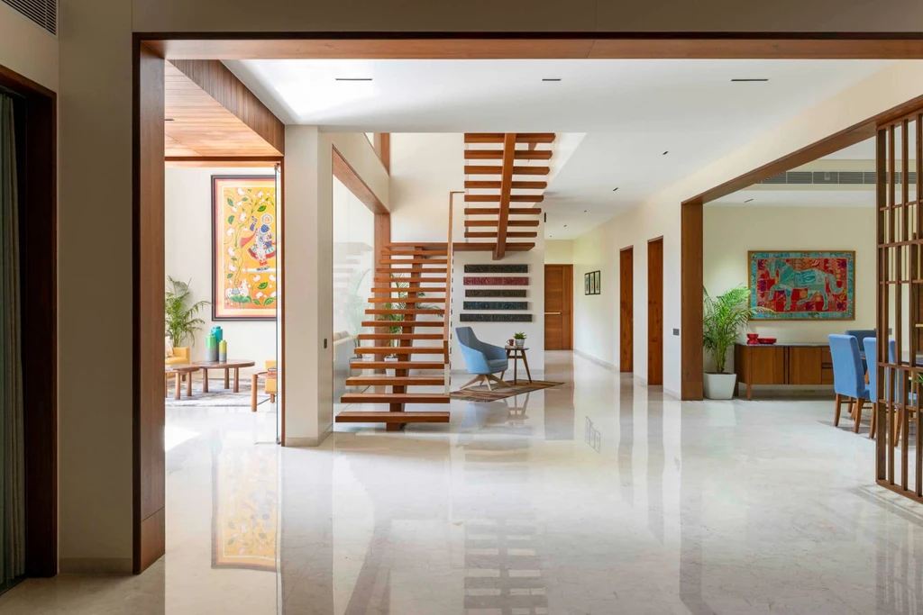 Casa bianca villa in Ahmedabad by The Grid Architects, A Biophilic Urban Sanctuary Rooted in Art, Light, and Serenity