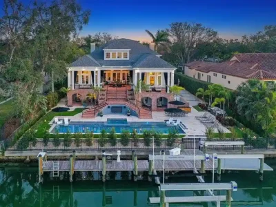 1541 Bay Point Dr Lists for 7.9M A Grand Georgian Estate in Sarasota with Private Dock 1
