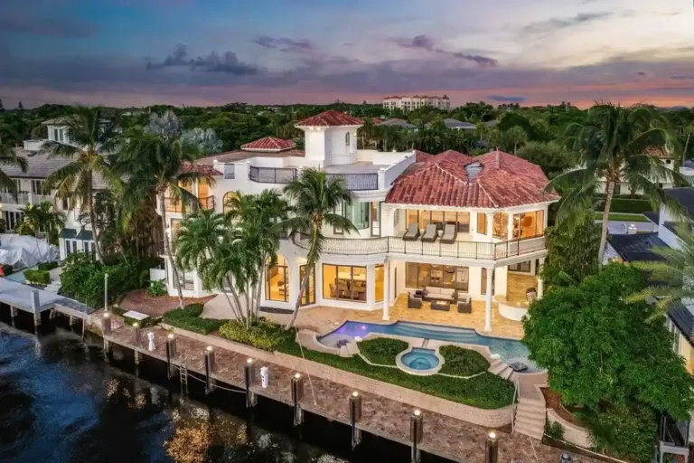 $13.8 Million Waterfront Masterpiece in Boca Raton Features Yacht Dock, and Sky Deck