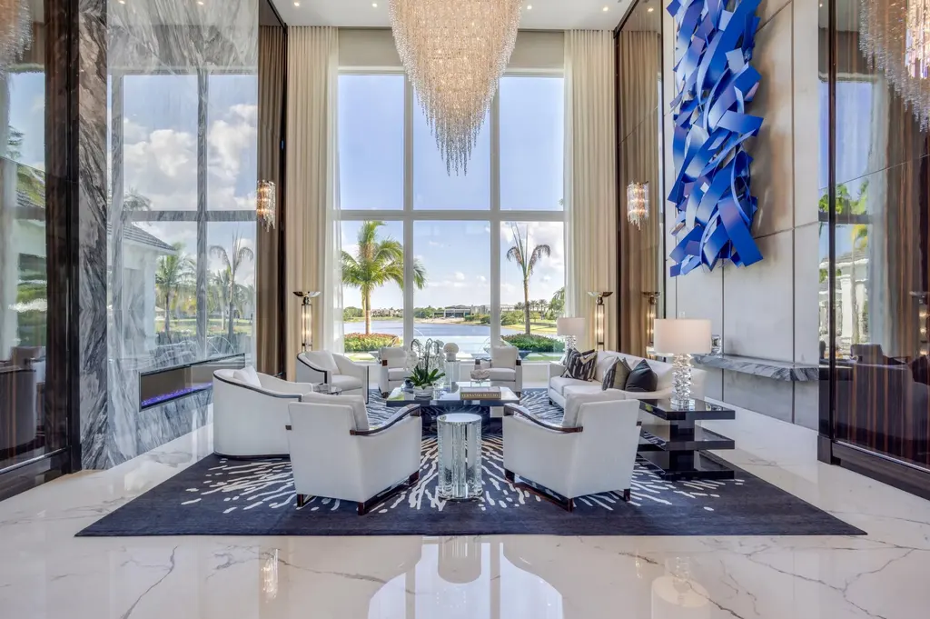 16101 Quiet Vista Circle – Ultra-luxury home in Delray Beach with lake views, saltwater pool, Har-Tru tennis court and double-island kitchen