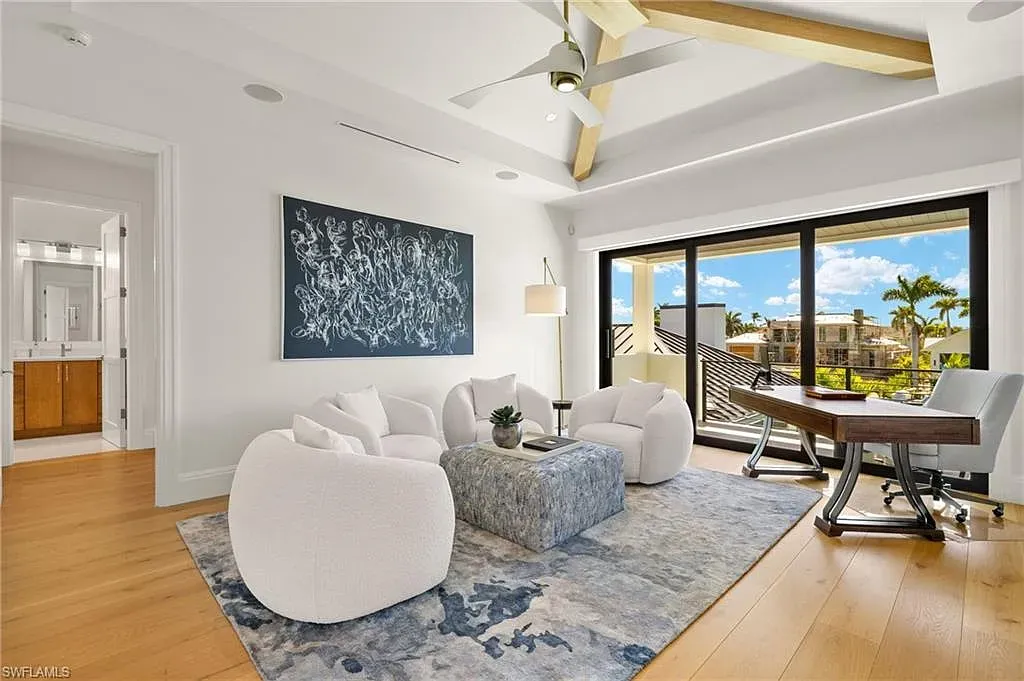 Front exterior view of 2500 Tarpon Rd Naples, a $11.995M modern coastal home for sale in Royal Harbor featuring canal frontage, luxury design, and saltwater pool