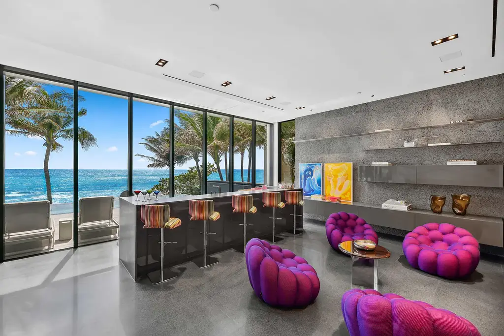 Oceanfront luxury estate at 3715 S Ocean Boulevard in Highland Beach featuring 11,000 sqft, infinity-edge pool, sky deck, and panoramic Atlantic views.