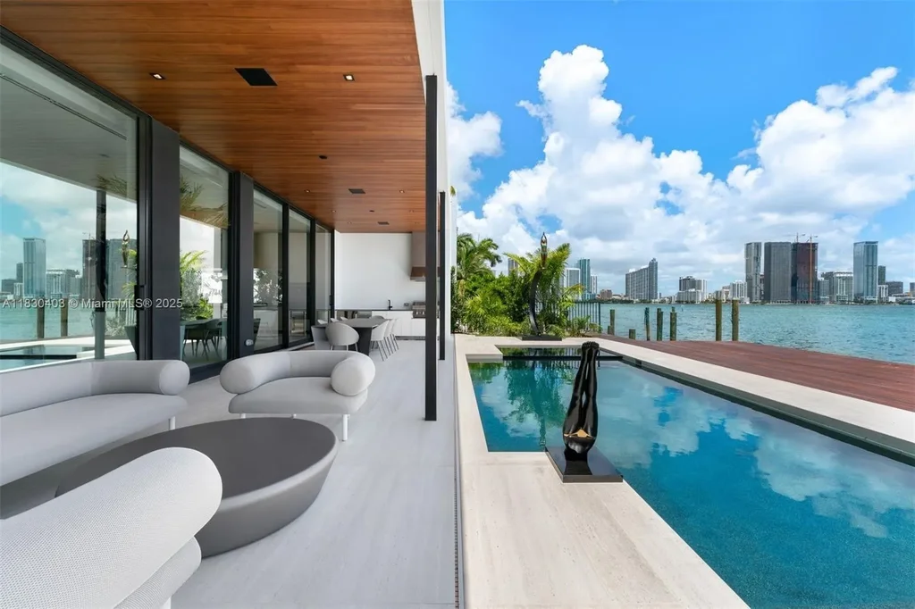 Custom Italian kitchen with Wolf appliances in Miami Beach home for sale
