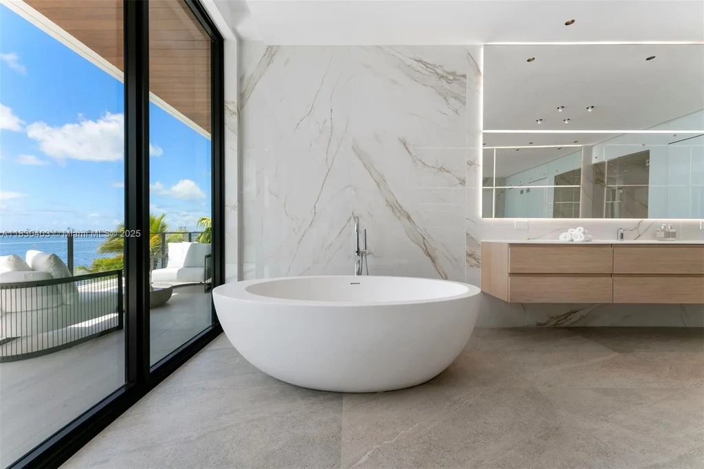 Custom Italian kitchen with Wolf appliances in Miami Beach home for sale