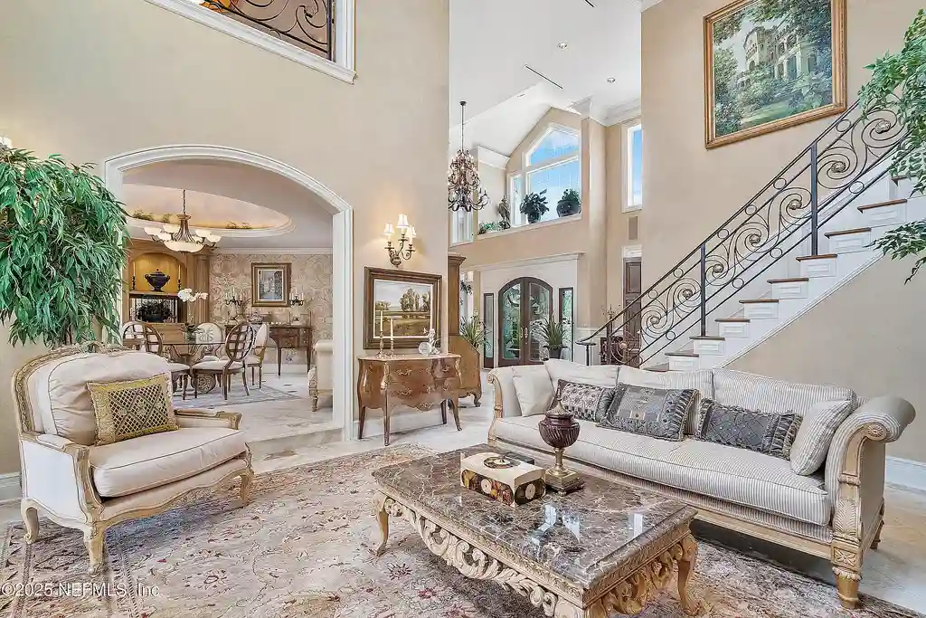 Intracoastal waterfront home for sale in Ponte Vedra Beach with private dock and gardens