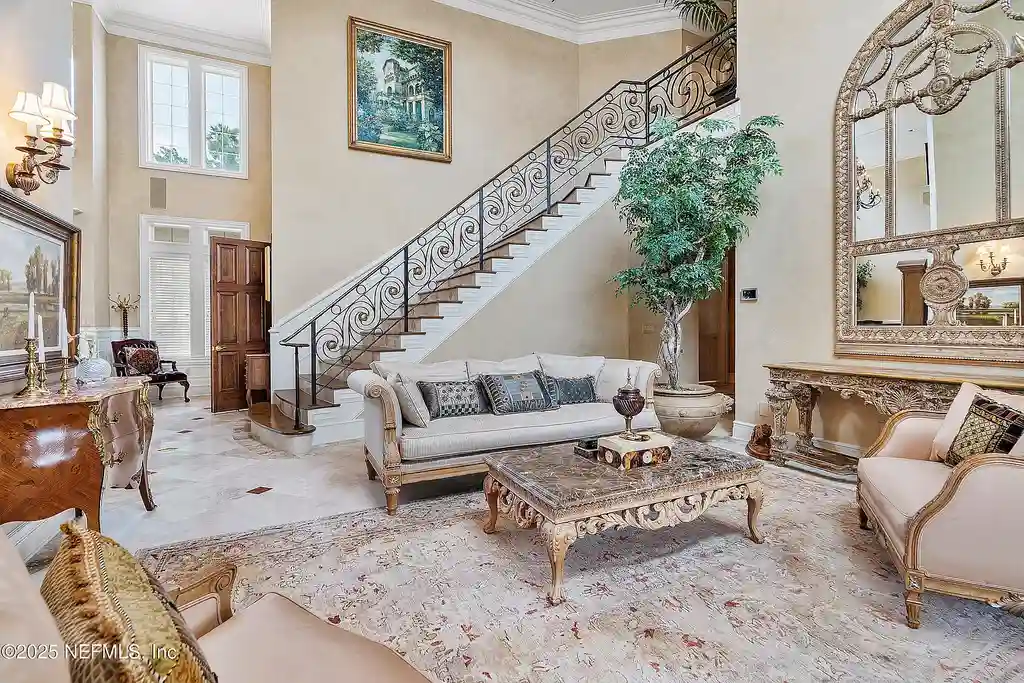 Intracoastal waterfront home for sale in Ponte Vedra Beach with private dock and gardens