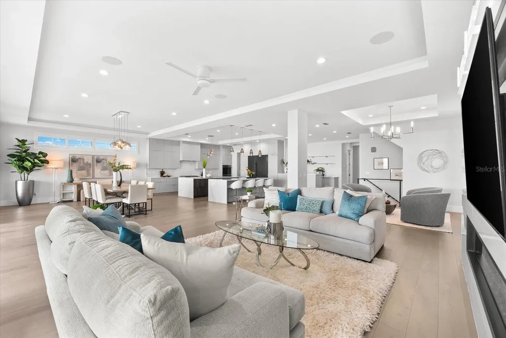 32 Gulf Blvd luxury beachfront estate in Indian Rocks Beach, FL featuring dual water frontage, modern coastal design, and private dock