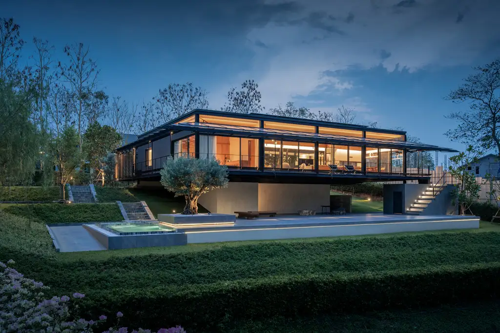 BAAN O+O House by Junsekino Architect and Design, A Floating Retreat Rooted in Thai Landscape