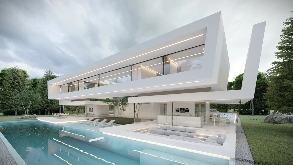 BMW Villa by Laren A Sculptural Residence Inspired by the Iconic BMW 7 Series 5