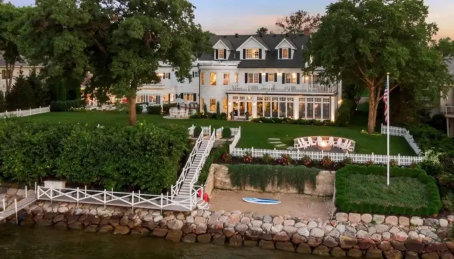 Breathtaking Lakeshore Living: Iconic Cottagewood Residence with Private Beach, Now Listed at $12.5 Million