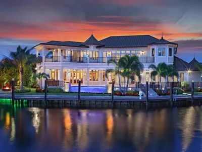 2365 Azure Circle Listed for 12 million Spectacular Waterfront Estate With Dock Saltwater Pool and Lavish Interiors 1