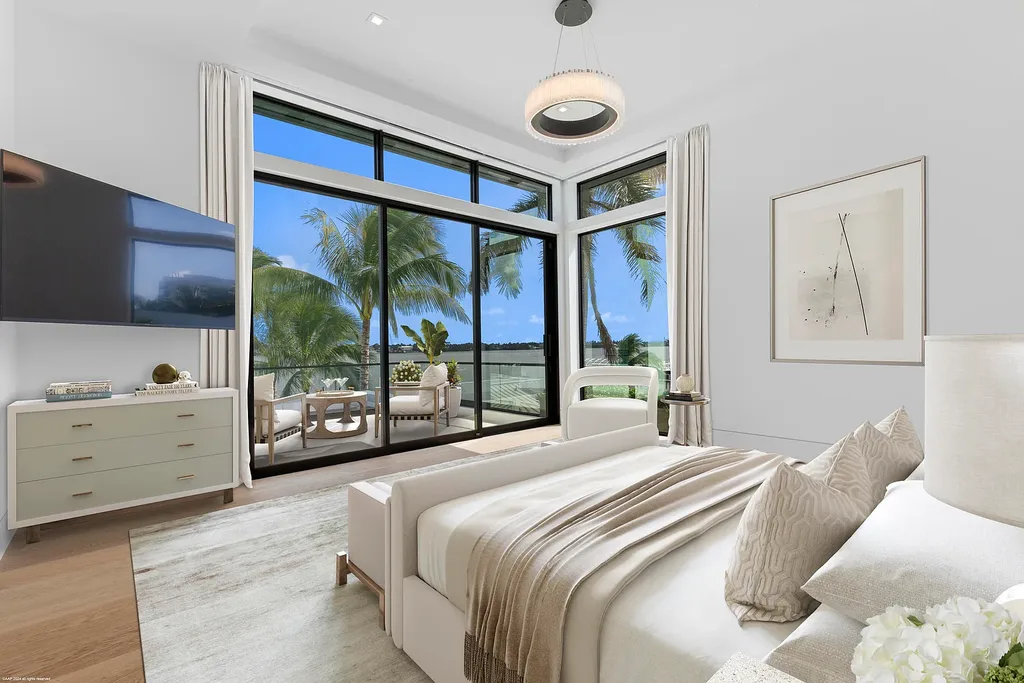 Luxury modern waterfront estate at 2914 N Flagler Drive with rooftop decks and saltwater pool in West Palm Beach