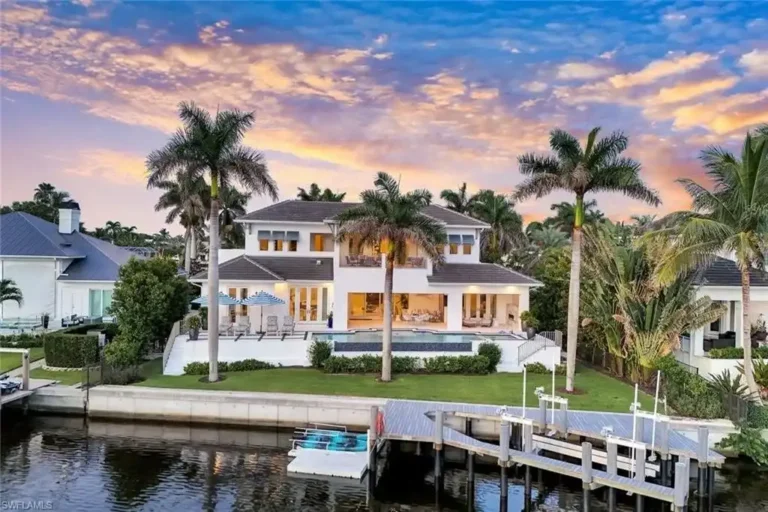 Stunning $12.3 Million Modern Waterfront Estate in Naples’ Park Shore Offers Dock, Pool, and Luxury Living