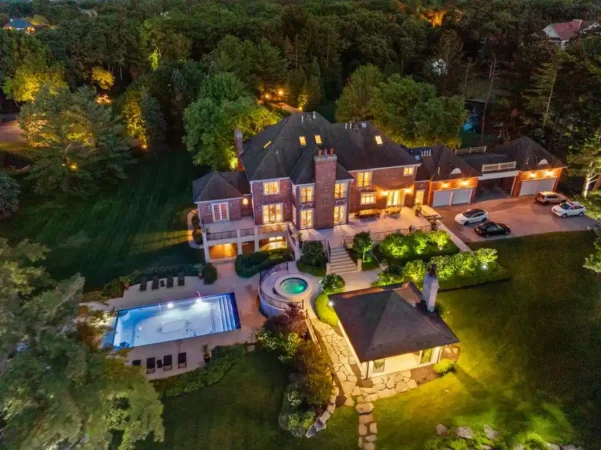 Bold and Beautiful: $4.5M Illinois Brick Estate Offers Secluded Luxury on the Water