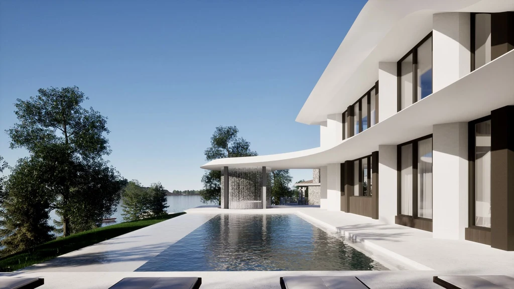 Curving Modern by JMAD A Sculptural Lakefront Home That Redefines Rooflines 4