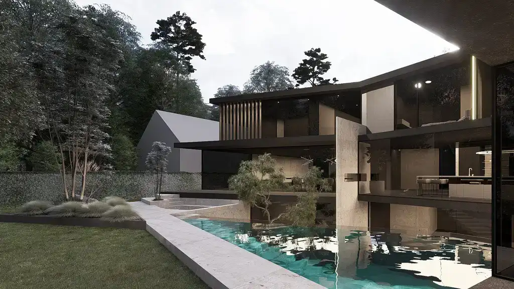 Hourglass Concept House by STATE of Architecture, A Sculptural Villa of Silence and Sophistication