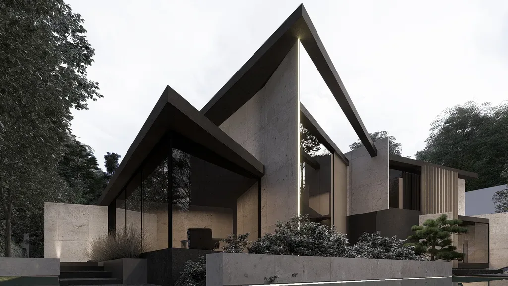 Hourglass Concept House by STATE of Architecture, A Sculptural Villa of Silence and Sophistication