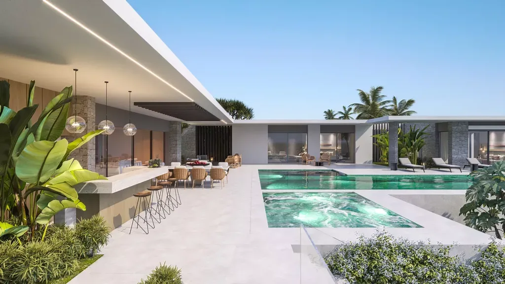 Les Jardins de Guereo by Anvana Architects, A Minimalist Tropical Villa Immersed in Nature