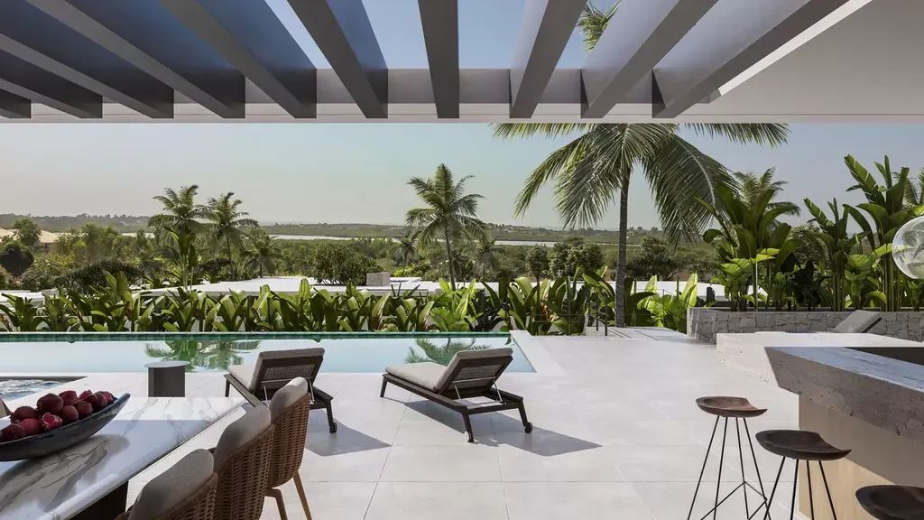 Les Jardins de Guereo by Anvana Architects, A Minimalist Tropical Villa Immersed in Nature