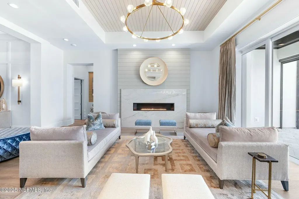 141 S ROSCOE Boulevard luxury waterfront home in Ponte Vedra Beach featuring private dock, saltwater pool, and Intracoastal views