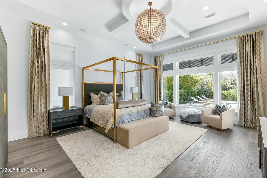 141 S ROSCOE Boulevard luxury waterfront home in Ponte Vedra Beach featuring private dock, saltwater pool, and Intracoastal views