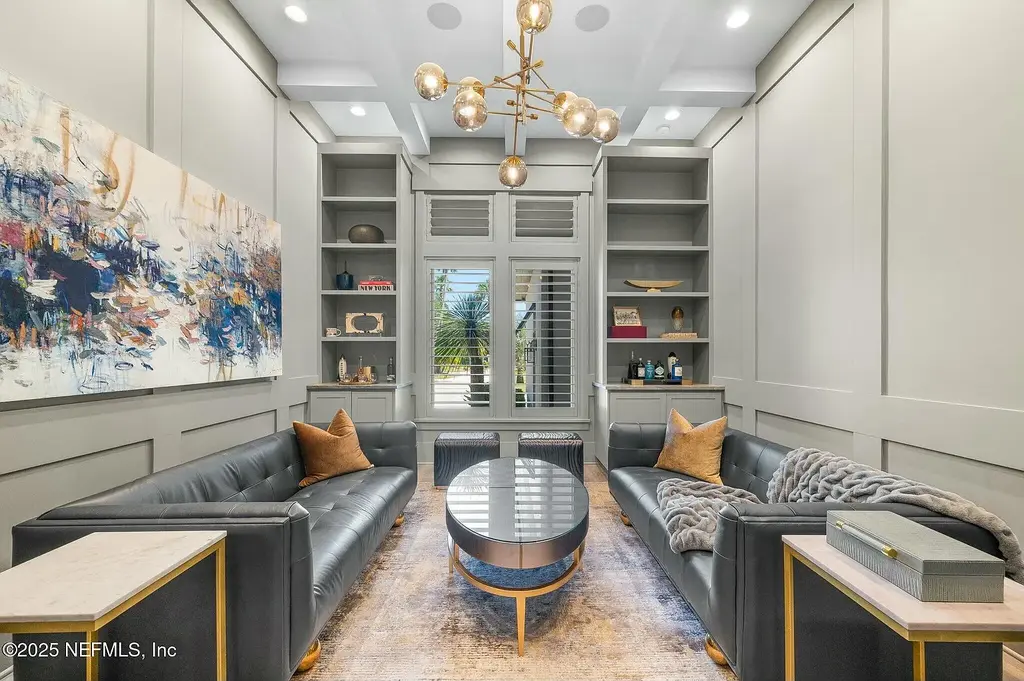 141 S ROSCOE Boulevard luxury waterfront home in Ponte Vedra Beach featuring private dock, saltwater pool, and Intracoastal views