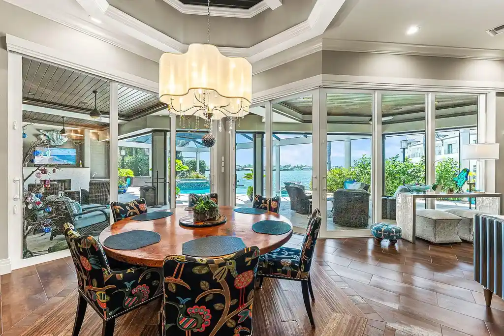 Front view of 1611 Collingswood Ct, a luxurious $8.9M waterfront home in Marco Island with Gulf access, infinity pool, and expansive lanai – a standout in Marco Island real estate.